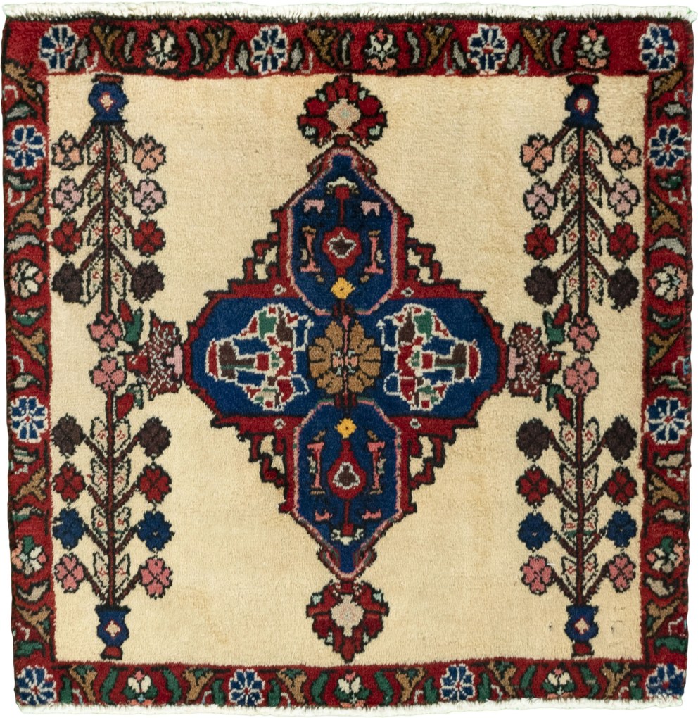 Shiraz Tappeto 60x60 Rosso (Iran) Annodato A Mano