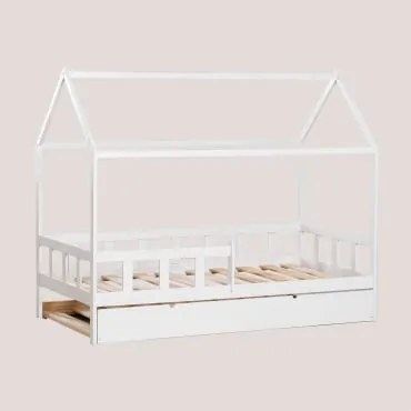 Letto In Legno Per Materasso Kelly Kids Da 90 Cm Bianco Legno & Letto A Scomparsa & 90 X 190 Cm - Sklum