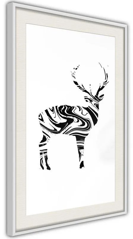 Poster  Marble Stag  Cornice Quadri Cornice nera con pass-partout, Larghezza x Altezza Home decor 40x60