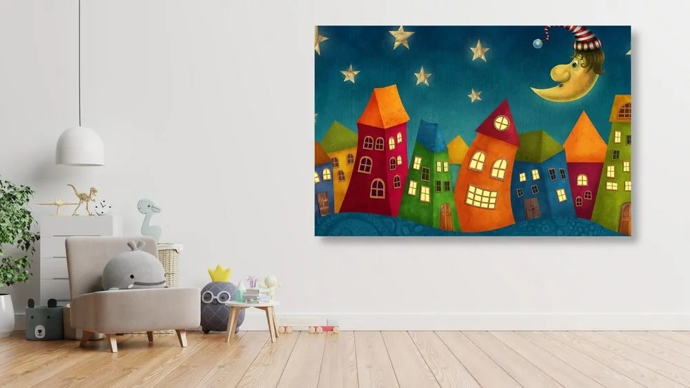Stampa su tela – Luna sopra la città