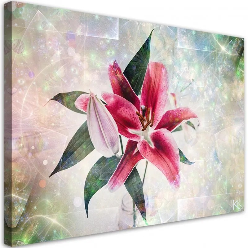 Quadro su tela, Lily rosa  Dimensioni 120x80