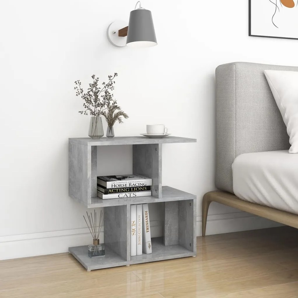 Comodini 2pz Grigio Cemento 50x30x51,5 Cm İn Legno Multistrato /