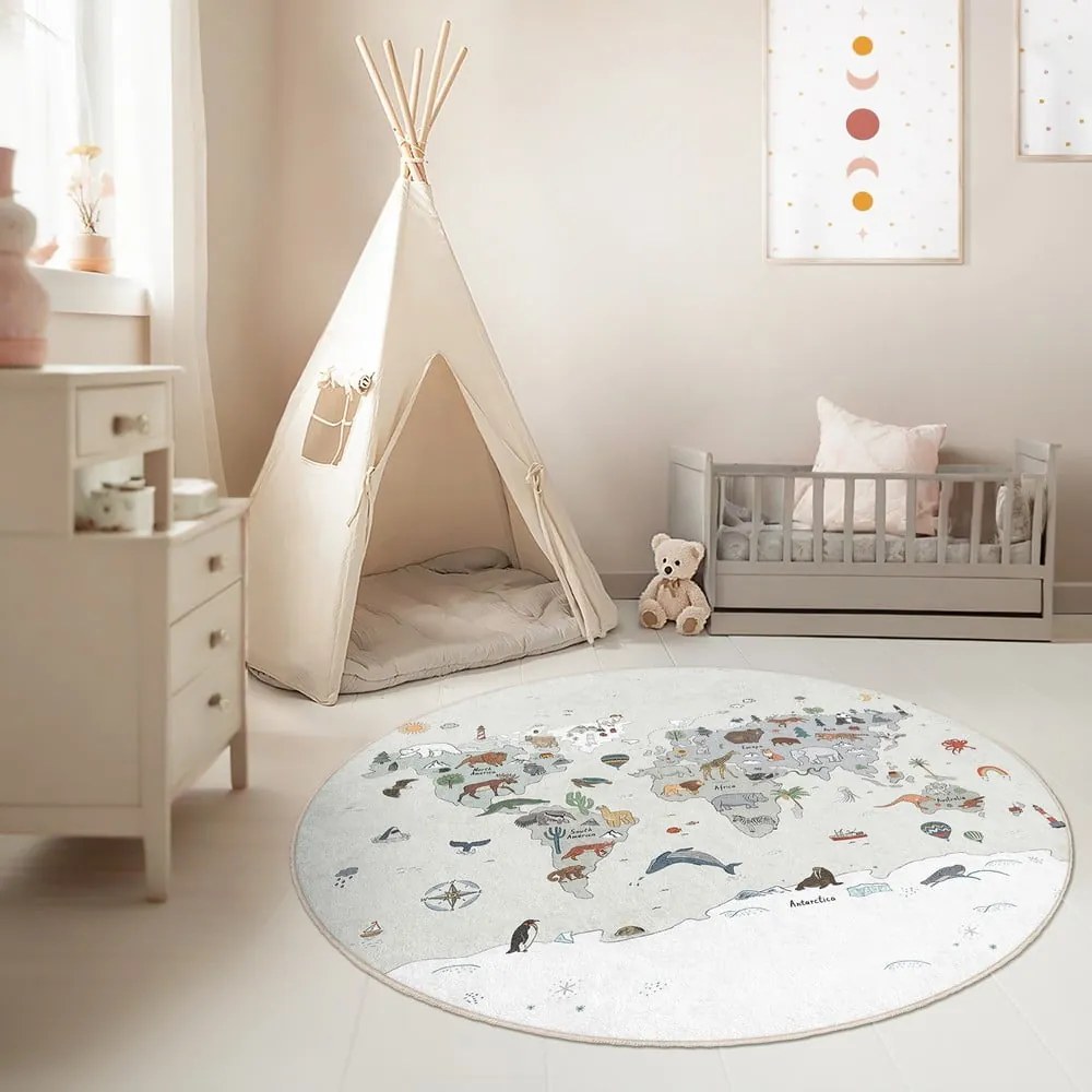 Tappeto da gioco per bambini lavabile ø80 cm Big World – Mila Home