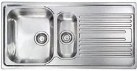 Lavello ATLANTIC 100X50 2 vasche sinistre+ gocciolatoio ACCIAIO INOX