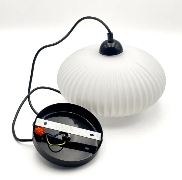 Lampadario a sospensione con filo HARMA 1xE27/15W/230V diametro 25 cm bianco/nero