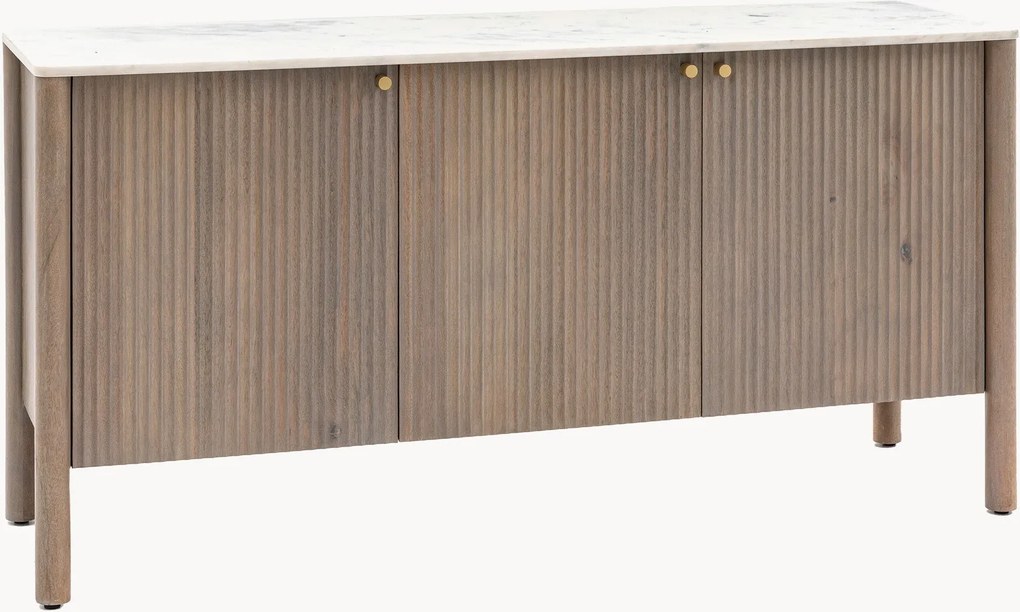 Credenza in legno di mango con piano in marmo Marmo