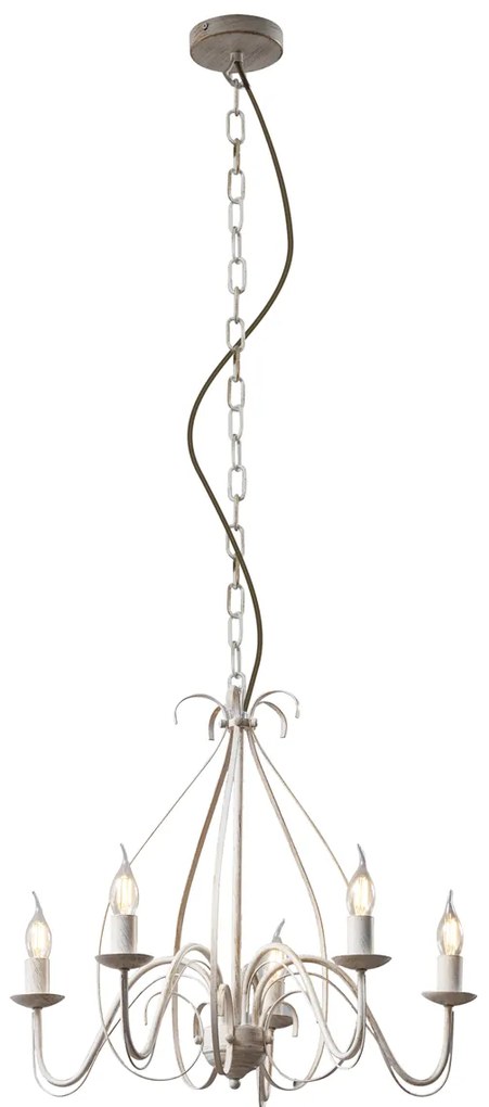 Lampadario classico color crema a 5 luci - Giuseppe