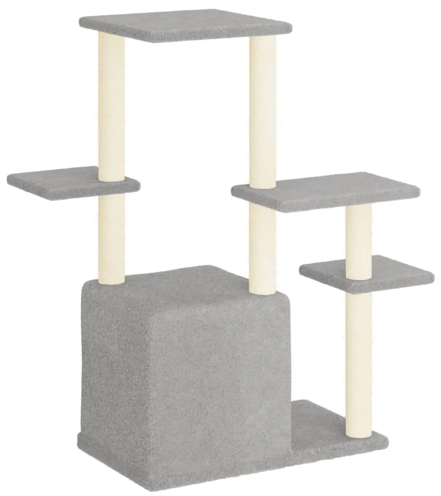 Albero per gatti con tiragraffi in sisal grigio chiaro 97,5 cm