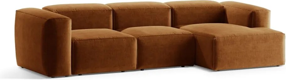 Divano angolare color mattone (con penisola a destra/con chaise lounge) Bergamo – Cosmopolitan Design