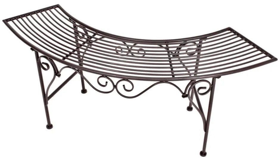 Panchina da giardino in metallo nero e marrone Fuego - Garden Pleasure