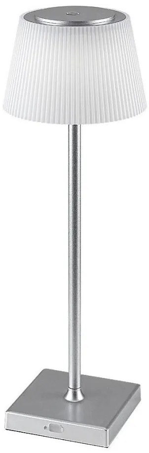 Rabalux 76013- LED Lampada da tavolo ricaricabile dimmerabile TAENA 4W/3,7V IP44 argento