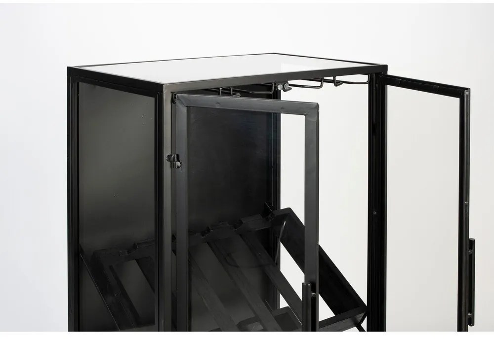 Portabottiglie nero in legno di abete per 10 bottiglie, 52x103 cm Rob - White Label