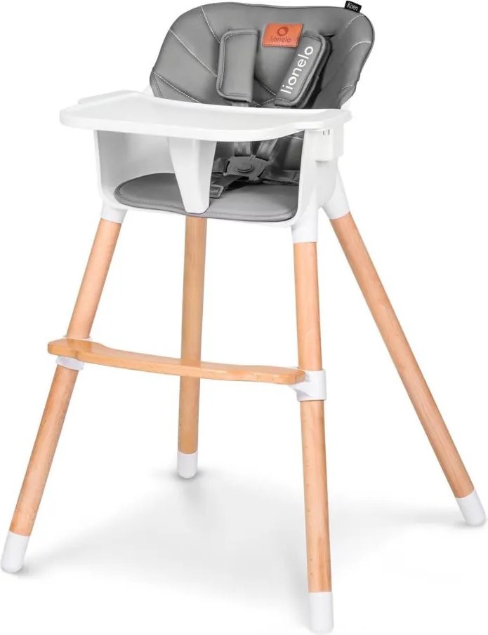 Lionelo - Seggiolone da pappa 2-in-1 KOEN Grey Stone