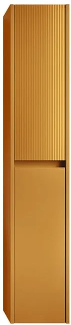 Colonna per mobile bagno Niwa 2 ante P 27 x L 30 x H 160 cm laccato opaco senape con vetro cannettato