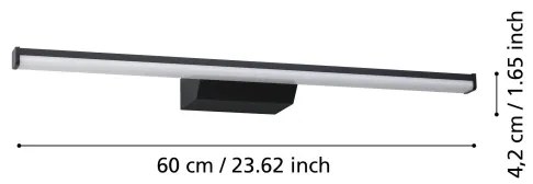 Eglo 901287 - Illuminazione LED RGBW Dimmerabile per bagno REGELLO-Z 12W/230V IP44 nero