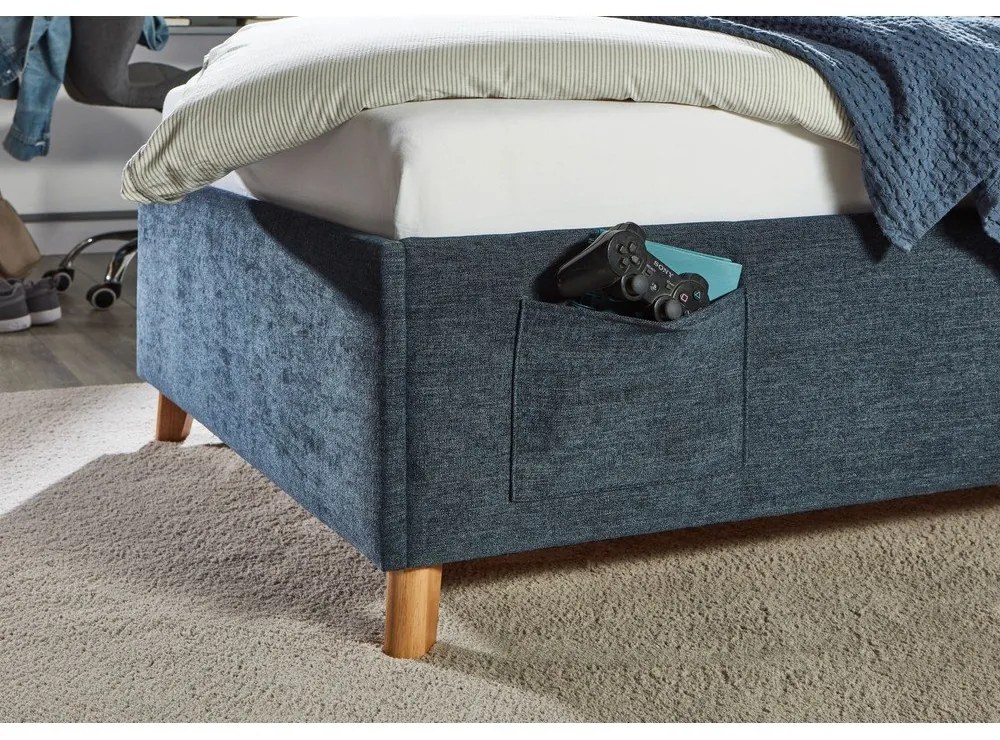 Letto da bambini blu scuro imbottito rete non inclusa 90x200 cm Fun – Meise Möbel