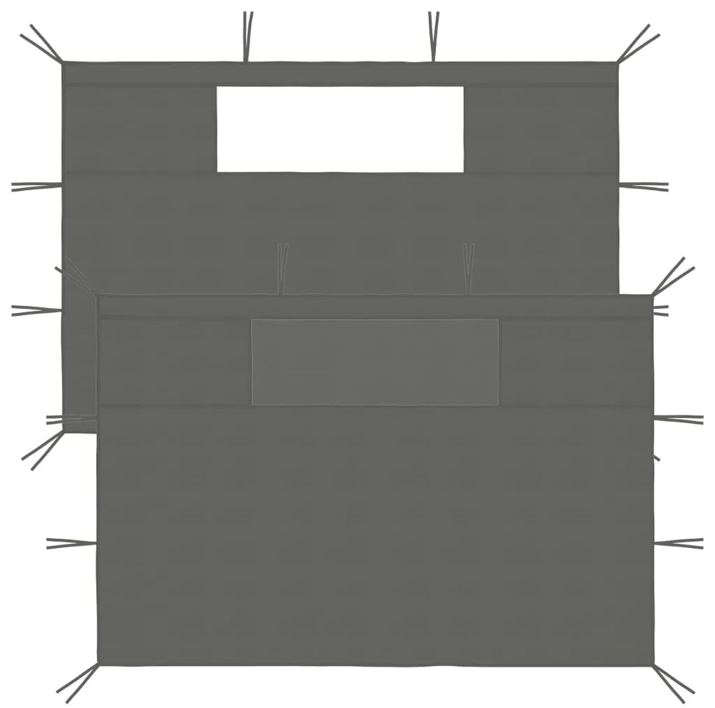 Pareti Con Finestre Per Gazebo 2 Pz Antracite /