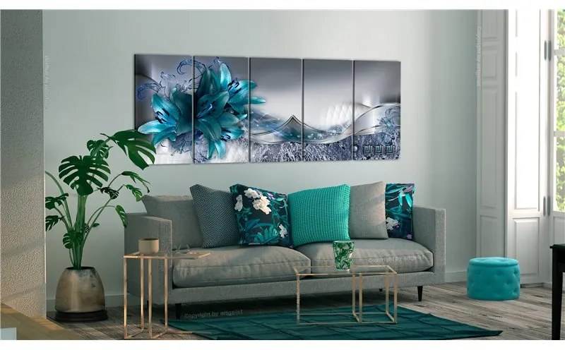 Quadro Arctic Lilies  Colore Nero, Dimensioni e Misure 200x80