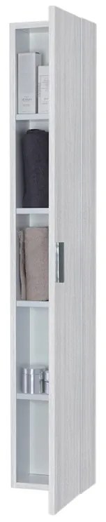 Pensile bagno sospeso H. 150 cm in legno grigio con anta reversibile