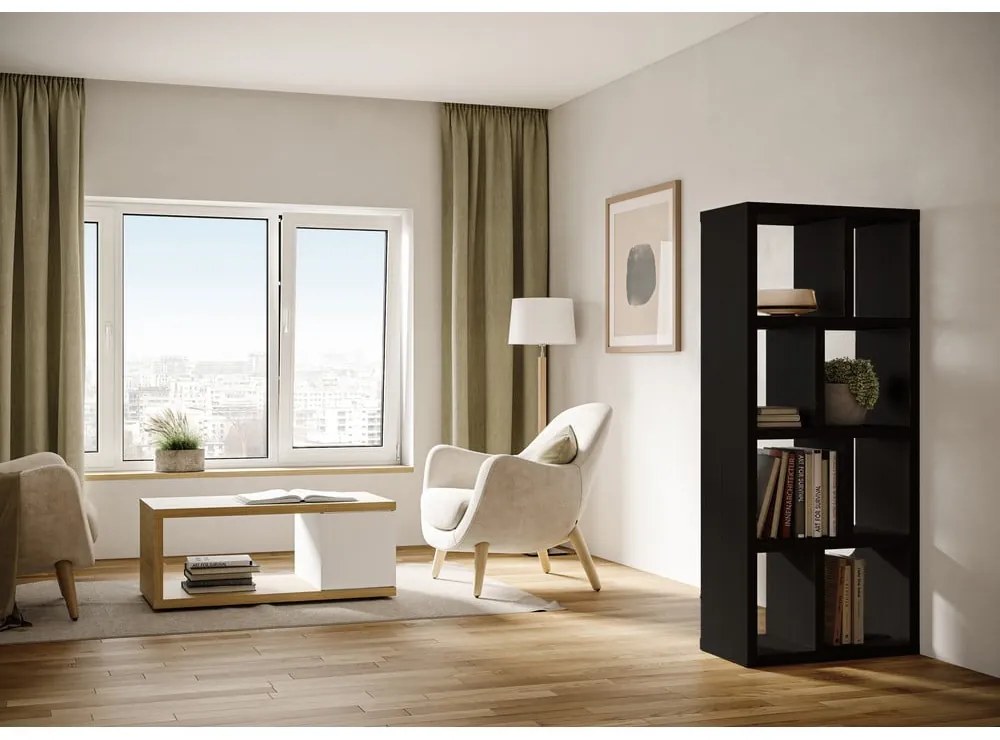 Libreria nera 70x159 cm Berlin - TemaHome