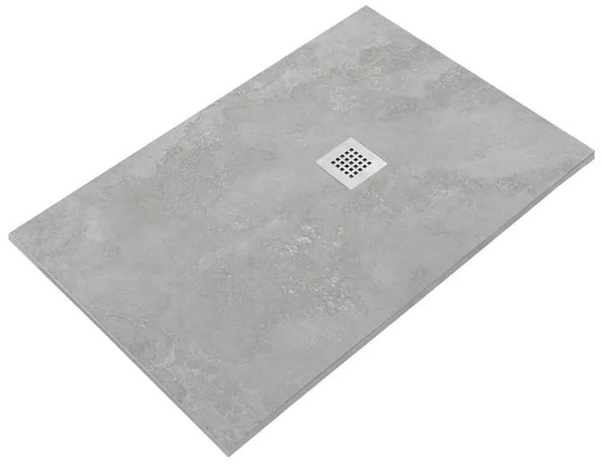 Piatto doccia SANYCCES in resina STRATO Lithos Grey grigio L 100 x L 140 x H 2.7 cm effetto pietra