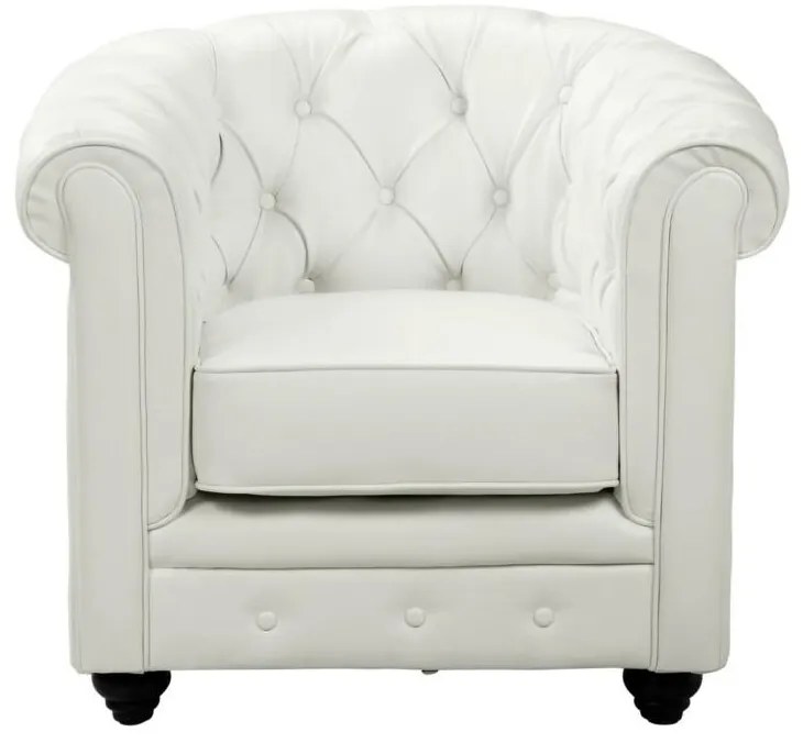 Poltrone CHESTERFIELD in similpelle Bianche - Lotto di 2