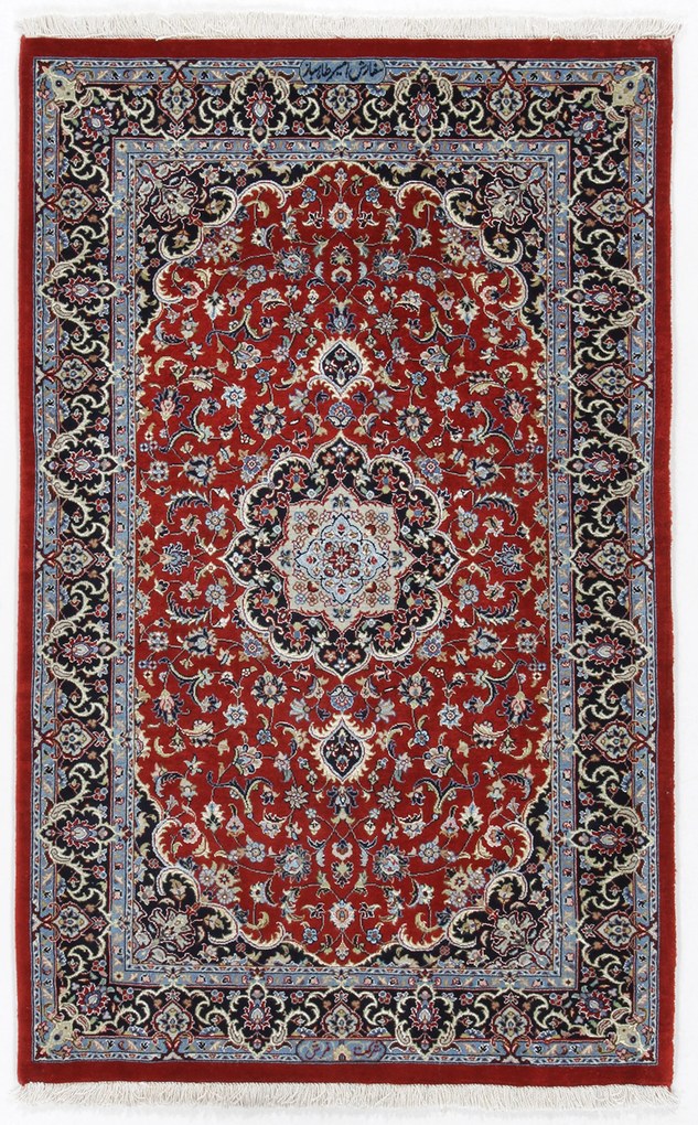 Isfahan Tappeto 130x80 (Iran) Annodato A Mano