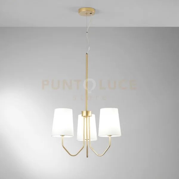 Lampadario a sospensione sally oro 3 luci attacco e14 50x150cm in m...