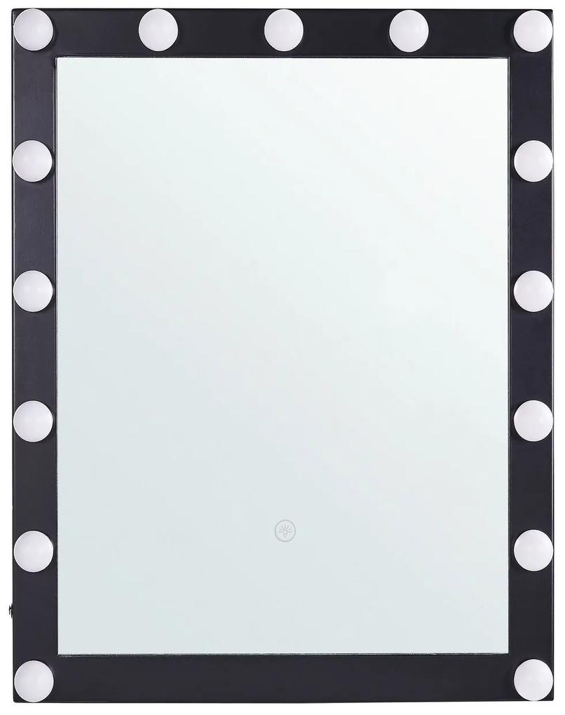 Specchio camerino da parete a LED 50 x 60 cm nero ODENAS Beliani