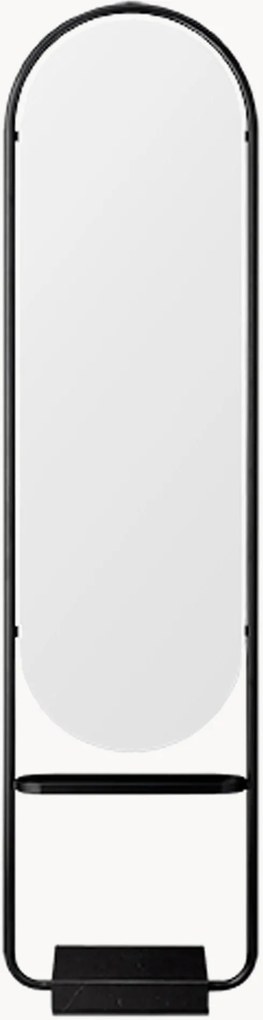 Specchio ovale a figura intera con base in marmo Angui