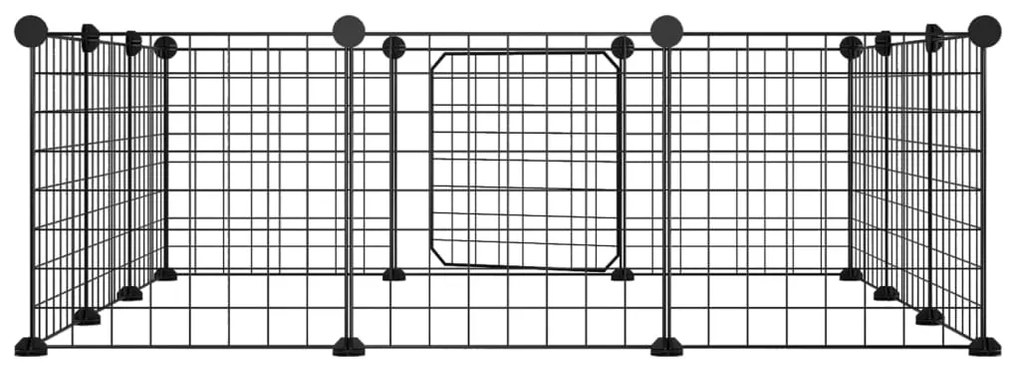 Gabbia per Animali 12 Pannelli con Porta Nero 35x35 cm Acciaio