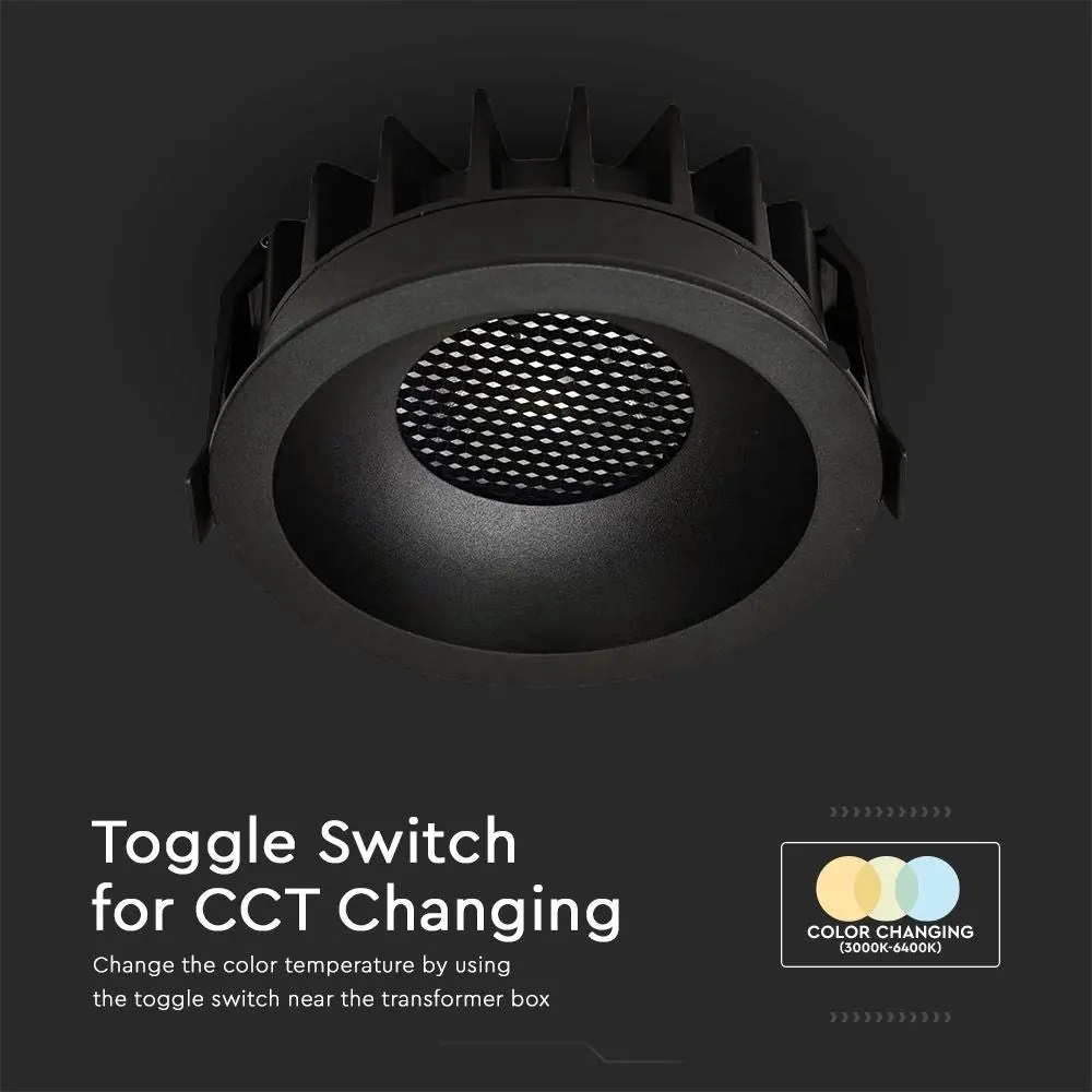 Faretto LED Incasso 18W COB CCT 3in1 CRI90 Nero | V-TAC Bridgelux