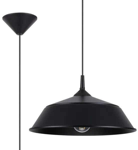 Sollux SL.1328 - Lampadario a sospensione con filo FRIKA 1xE27/15W/230V diametro 34 cm nero