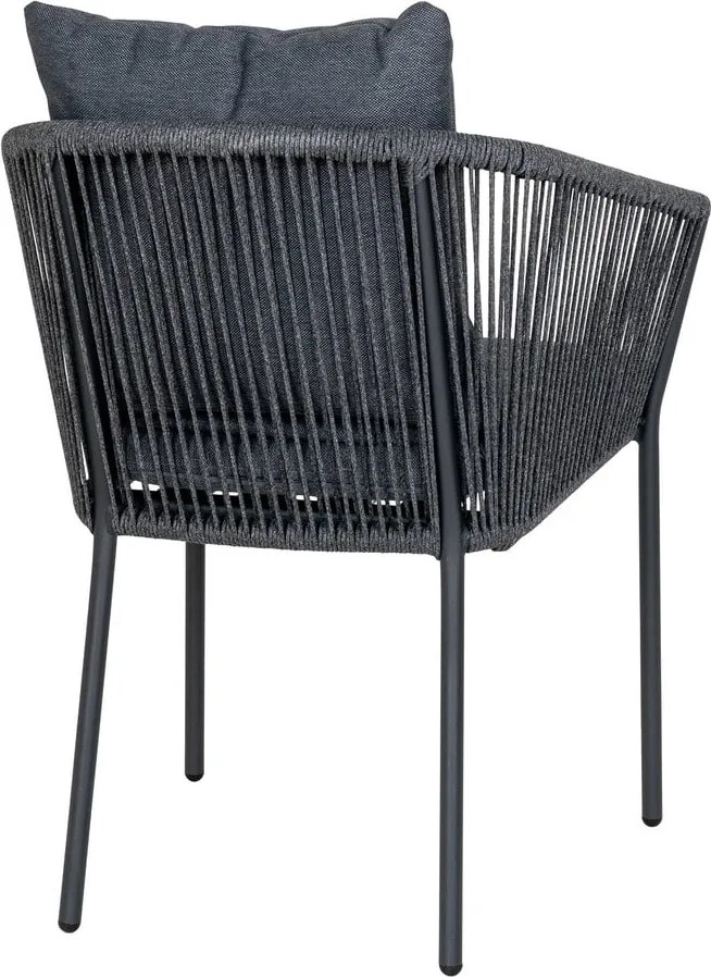 Sedia da esterno grigio scuro in metallo/in imbottito Salerno – House Nordic