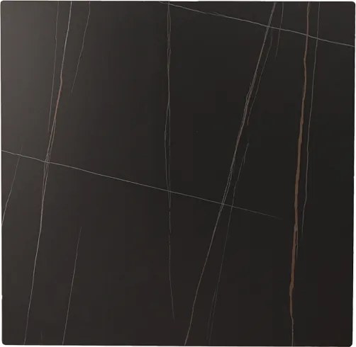 Tavolo bar pub ristorante 80x80 cm base argento Top esterno effetto marmo Nero H 75