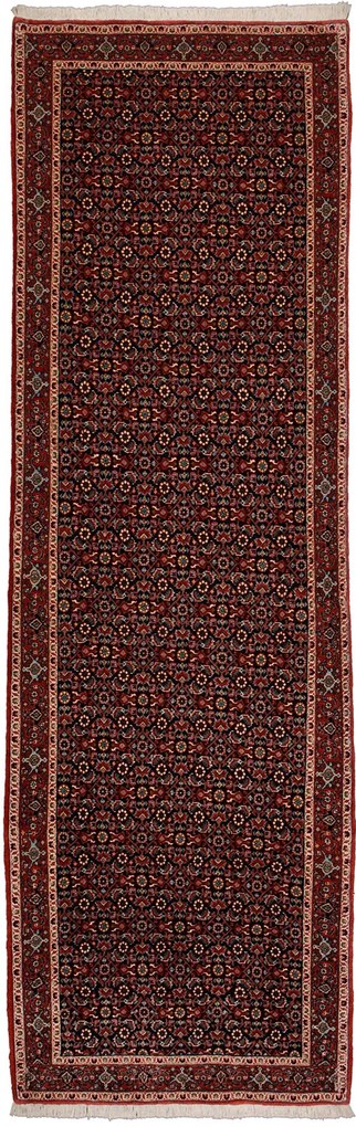 Bidjar Tappeto 100x300 Rosso (Iran) Annodato A Mano