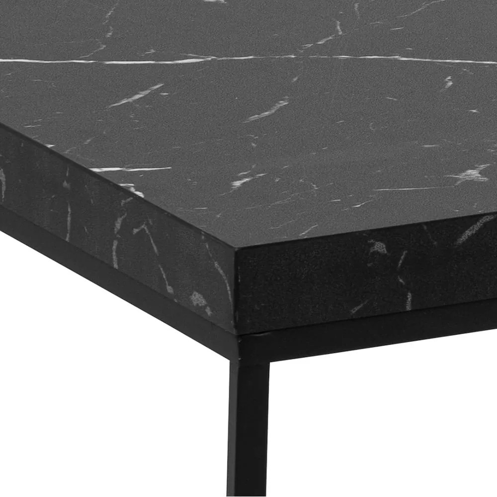 Tavolino nero con piano in marmo 55x110 cm Barossa - Actona