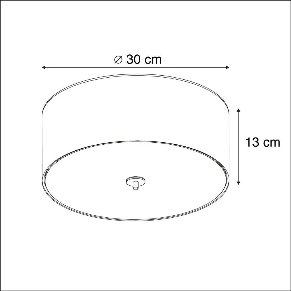 Lampada da soffitto rustica beige 30 cm - Drum