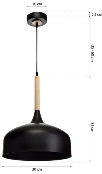 Lampadario a sospensione con filo TAYLOR 1xE27/60W/230V