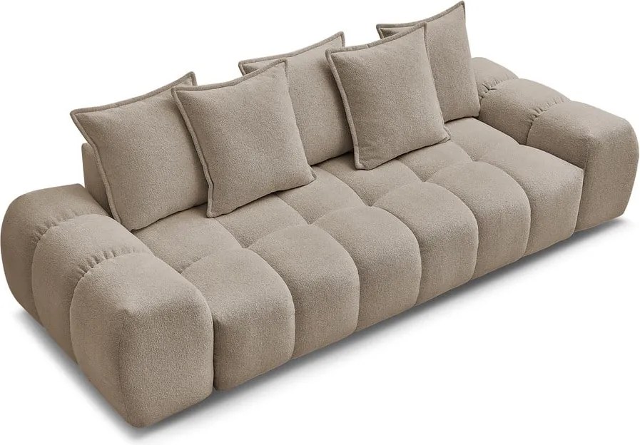 Divano grigio tortora con rivestimento in ciniglia 278 cm Everest – Bobochic Paris