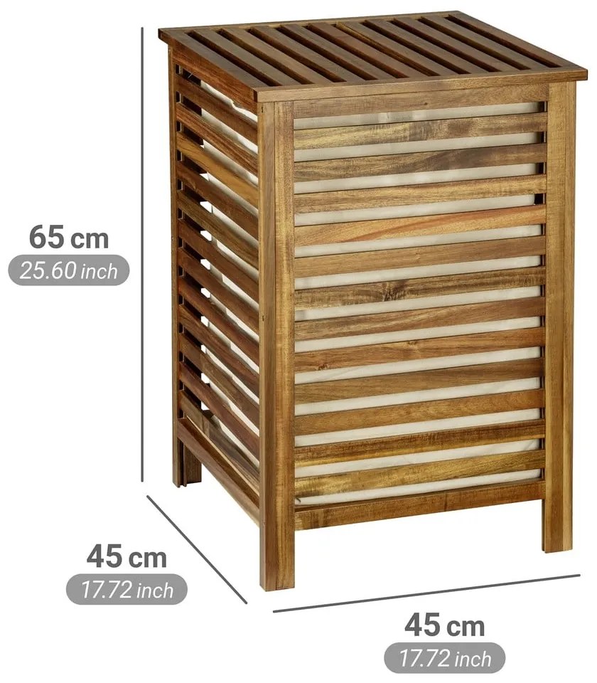 Cesta per il bucato colore naturale scuro in legno 56 l Fondi – Wenko