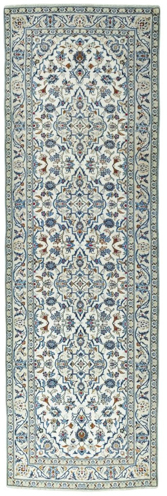 Kashan Tappeto 100x300 Beige (Iran) Annodato A Mano