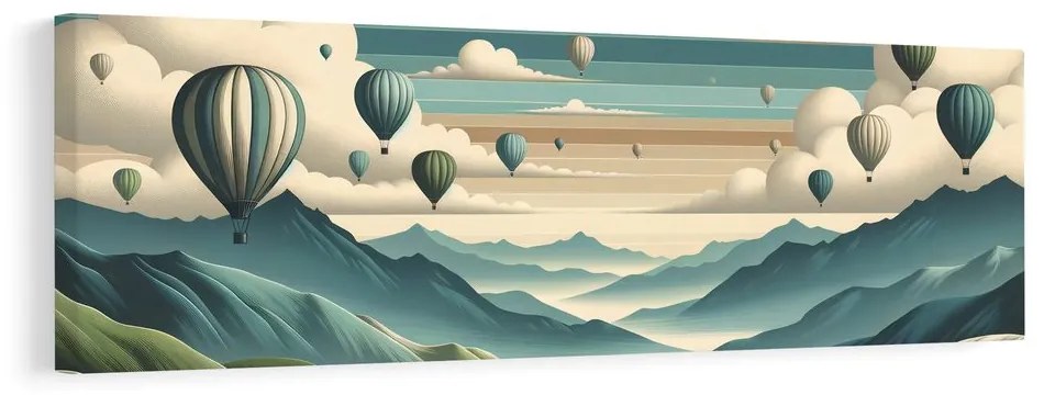 Quadro su tela – Montagne e cielo pieni di palloni