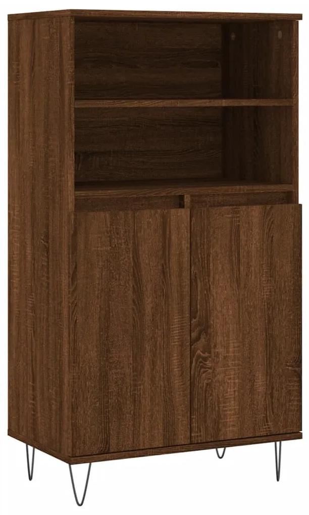 Credenza rovere marrone 60x36x110 cm in legno multistrato