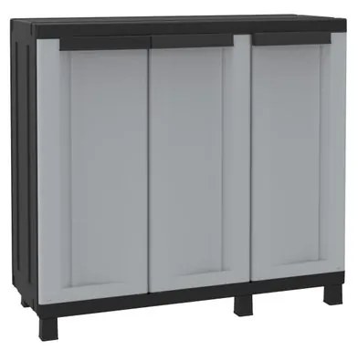 Armadio basso Twist Black 102B TERRY STORAGE in polipropilene, grigio L 102 x H 91.5 x P 39 cm 3 ante, adatto per interno/esterno
