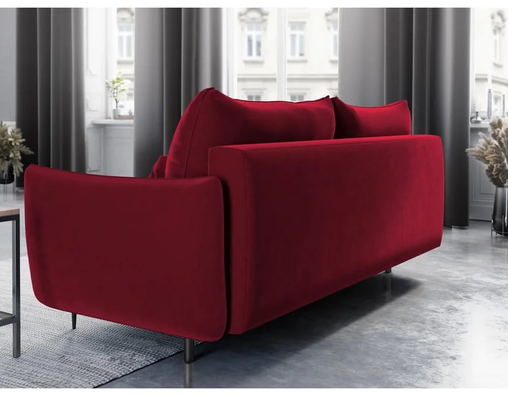 Divano letto rosso con contenitore Vermont - Cosmopolitan Design