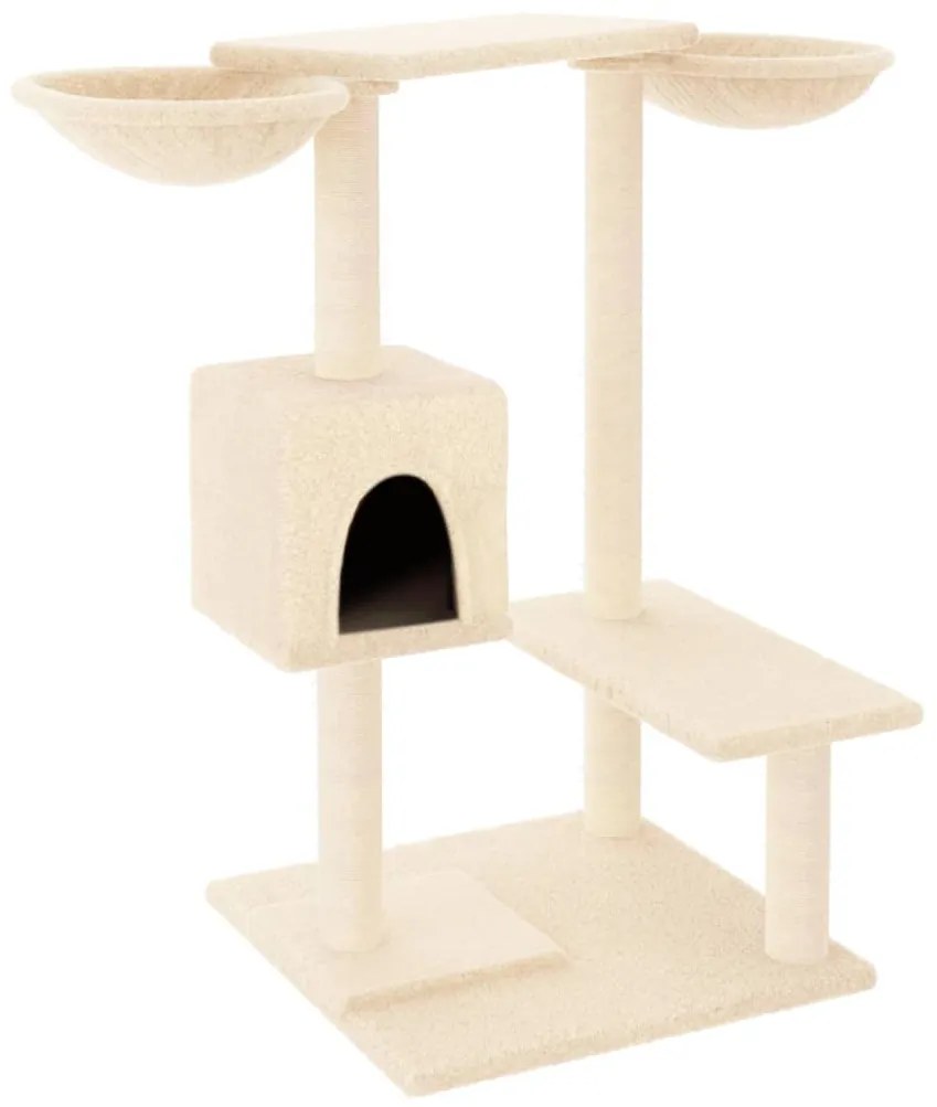 Albero per gatti con tiragraffi crema 82 cm