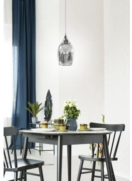Lampadario a sospensione con filo MARINA 1xE27/60W/230V cromo
