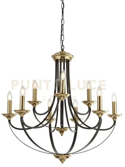 Pendente belfry 9lt - bronzo scuro e metallo marrone