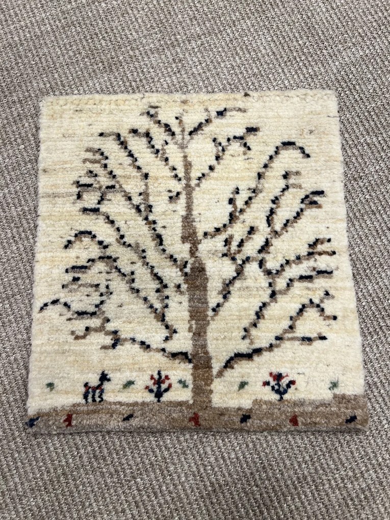 Gabbeh Tappeto 40x40 Beige (Iran) Annodato A Mano